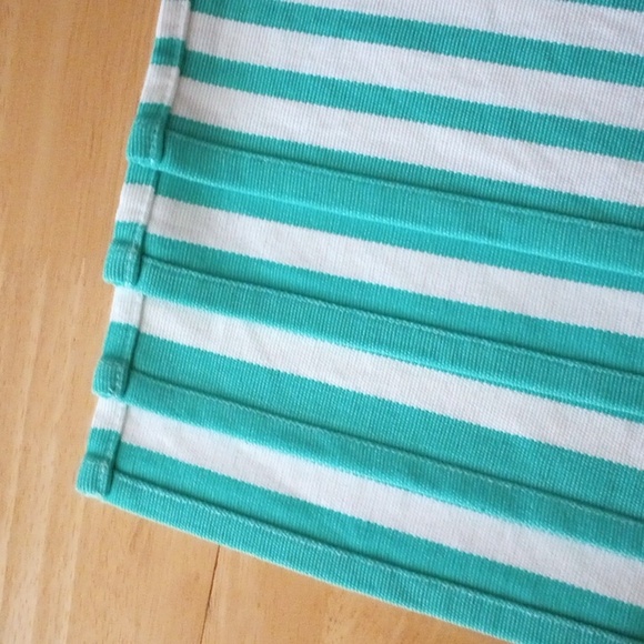 Placemats Cotton Canvas Turquoise and White - Set of 4 - Picture 8 of 8